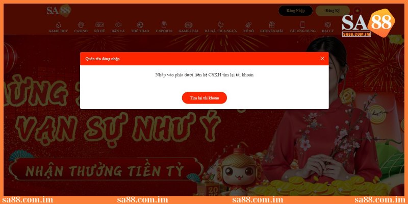 Hướng dẫn đăng nhập SA88 và lưu ý để thành công ngay lập tức 4 Hướng dẫn cách lấy lại tên vào tài khoản cho thành viên
